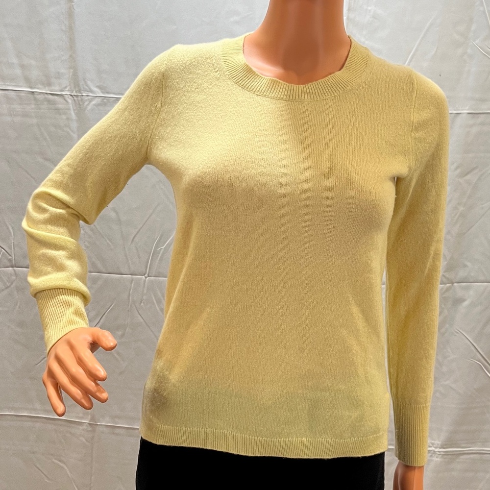 Yellow J Crew cashmere sweater